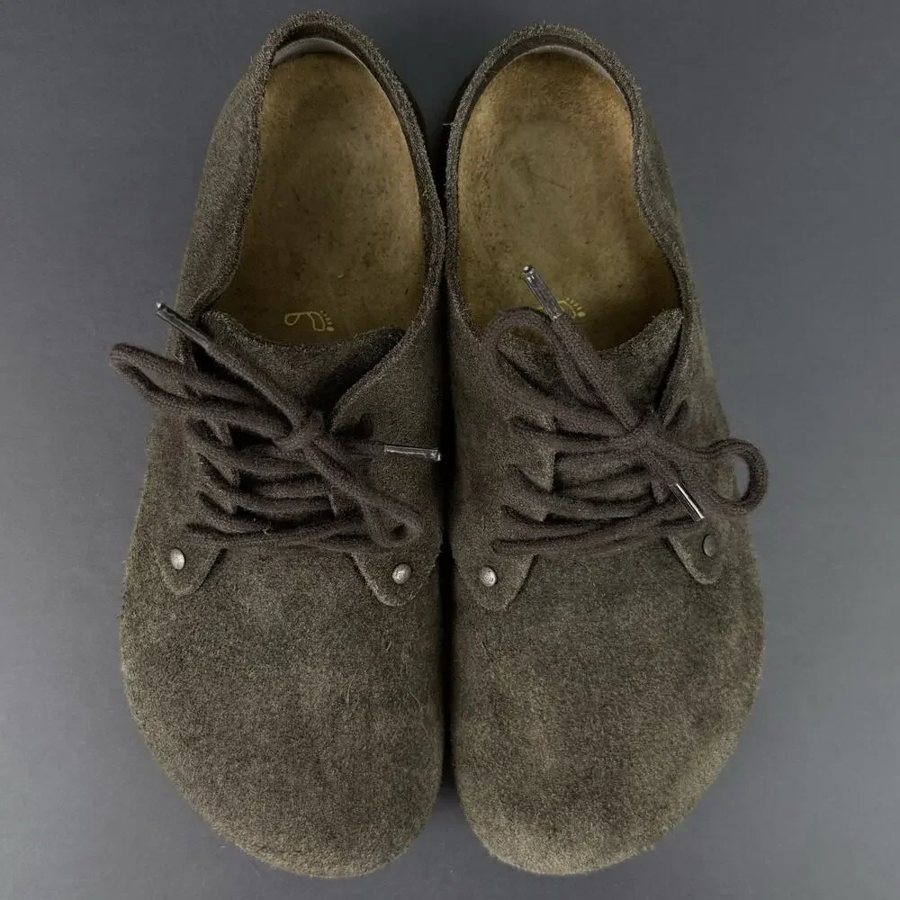 Birkenstock Maine Brown Suede Lace Up Clog Shoes EU 40 US 7.5M 9.5W Comfort